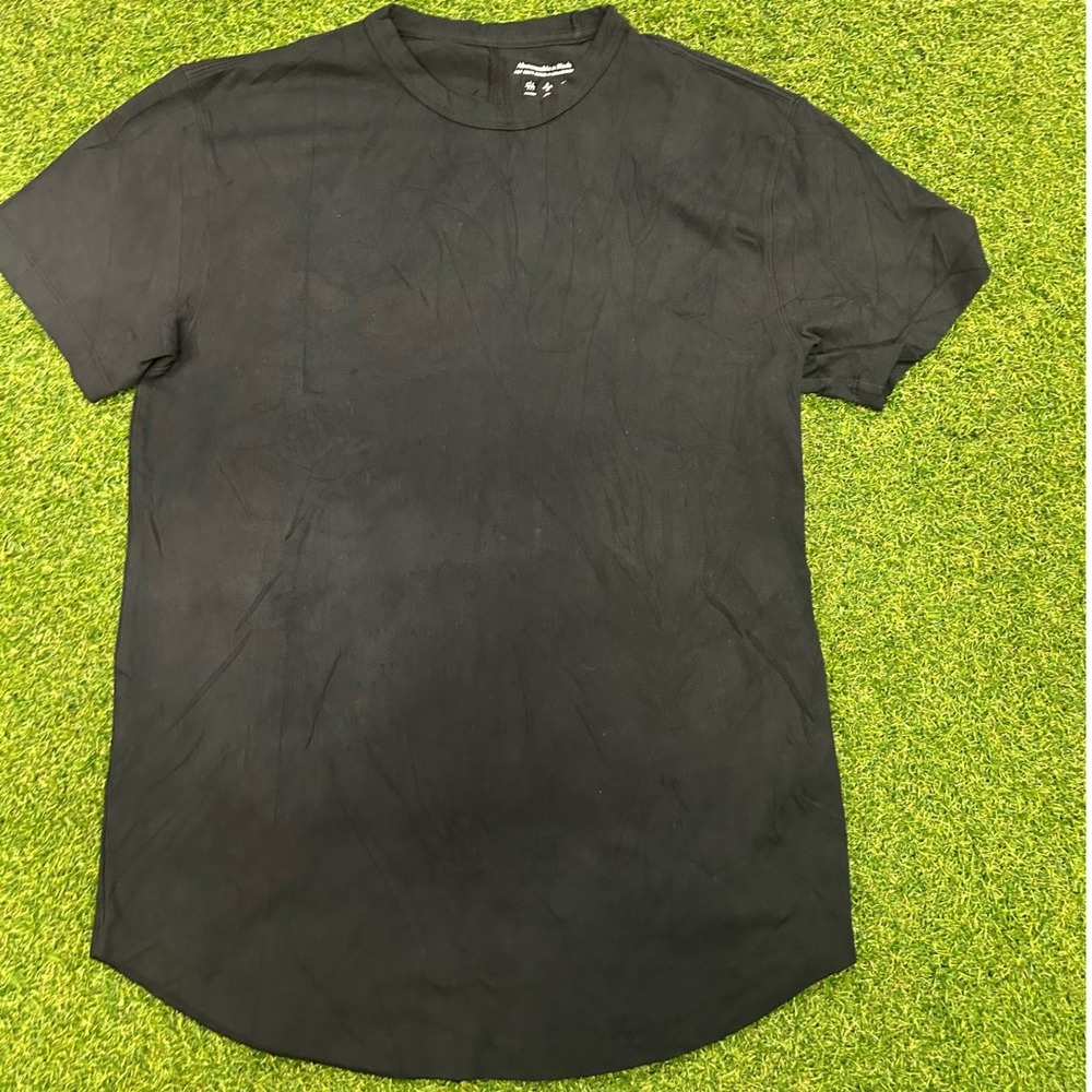 Abercrombie & Fitch Men Small Black Dont Sweat It Curved Hem Performance T-Shirt